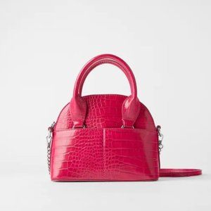 ZARA ANIMAL PRINT MINI BOWLING BAG